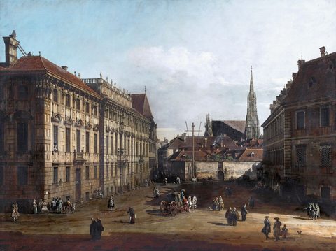 Lobkowitzplatz, Vienna by Bernardo Bellotto, c. 1759, framed print