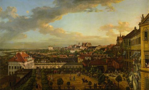 View of Warsaw from the Royal Castle by Bernardo Bellotto, 1770, framed print