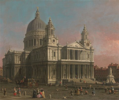 St. Paul's Cathedral by Canaletto, c. 1754, framed print