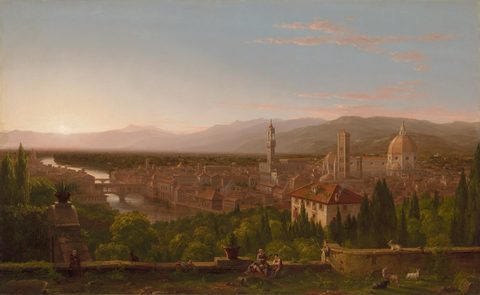 View of Florence by Thomas Cole, framed print