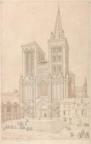 St. Peter at Lisieux: West Front by John Sell Cotman, c. 1818, framed print