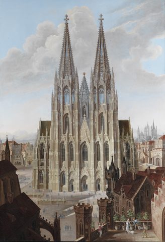 Ideal View of Cologne Cathedral, 1839 by Johann Carl Enslen, 1839, framed print