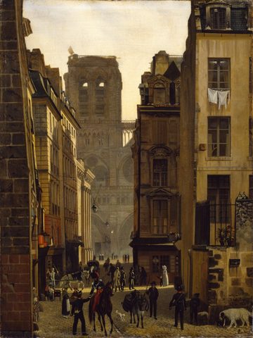 Rue Neuve-Notre-Dame in Paris by Eduard Gaertner, 1826, framed print