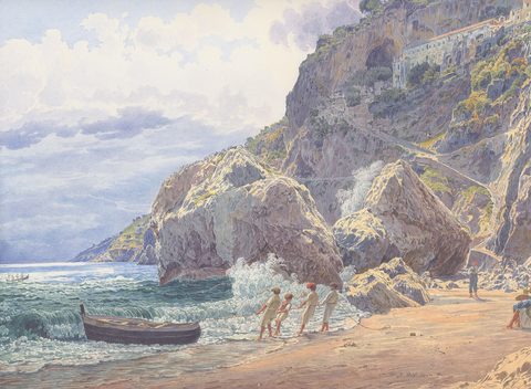 The Capuchin Monastery near Amalfi by Jakob Alt, 1837, framed print