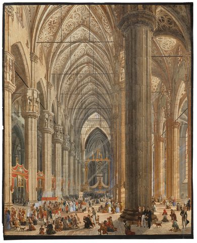 Milan Cathedral (second view) by Giovanni Migliara, framed print