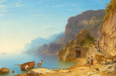 Capuchin Monastery near Amalfi by Carl Morgenstern, 1843, framed print