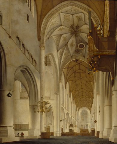 Interior of St Bavo's Church, Haarlem by Pieter Jansz. Saenredam, 1636, framed print
