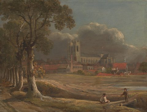 Westminster Abbey from Tothill Fields by John Varley, c. 1815–1830, framed print