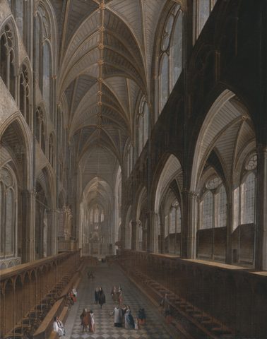 The Interior of Westminster Abbey, c. 18th century, framed print