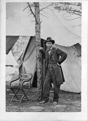 Grant at Cold Harbor by Mathew Brady, 1864, framed print