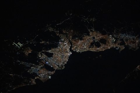 Istanbul at night by NASA / Don Pettit, 2025, framed print