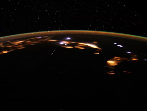 Lyrids over Earth by NASA / Don Pettit, 2012, framed print