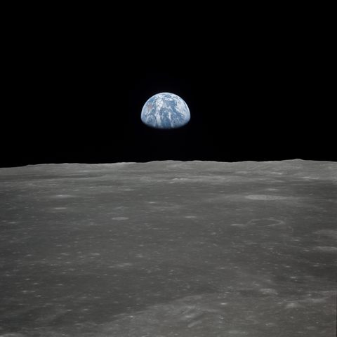 Earthrise over the Moon from Apollo 11 by NASA, framed print