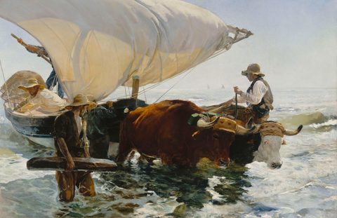 The Return from Fishing by Joaquín Sorolla, 1894, framed print