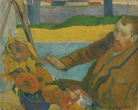 Vincent van Gogh Painting Sunflowers