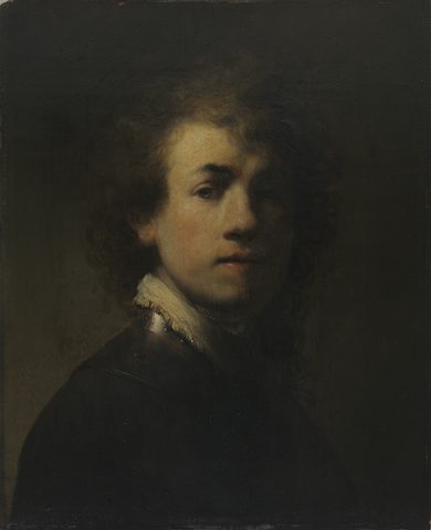 Self-portrait with breastplate by Rembrandt van Rijn, 1629, framed print