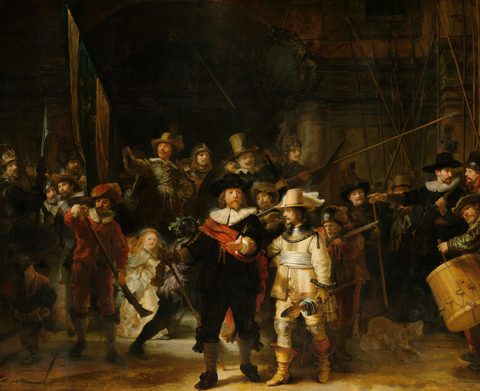 The Night Watch by Rembrandt van Rijn, 1642, framed print
