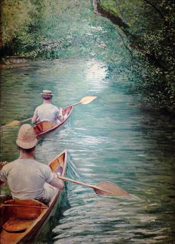 Les Périssoires by Gustave Caillebotte, 1878, framed print