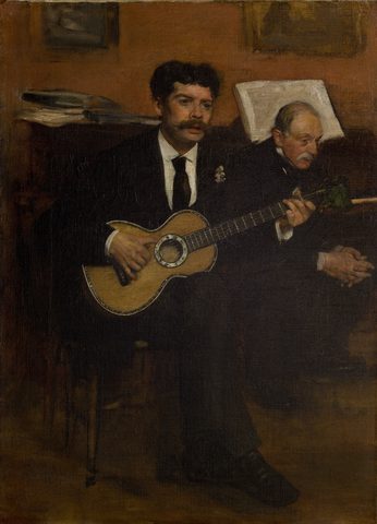 Lorenzo Pagans and Auguste de Gas by Edgar Degas, 1871, framed print