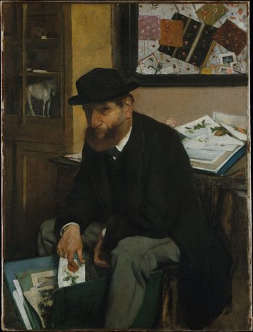 The Collector of Prints by Edgar Degas, 1866, framed print