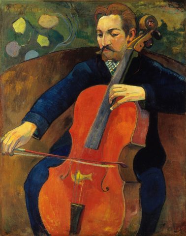 The Player Schneklud by Paul Gauguin, 1894, framed print