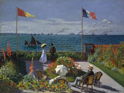 Garden at Sainte-Adresse by Claude Monet, 1867, framed print