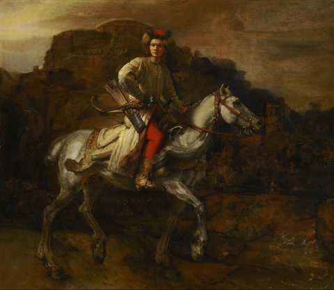 The Polish Rider by Rembrandt van Rijn, 1655, framed print