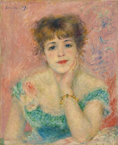 Portrait of the actress Jeanne Samary by Pierre-Auguste Renoir, 1877, framed print