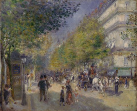 The Grands Boulevards by Pierre-Auguste Renoir, 1875, framed print