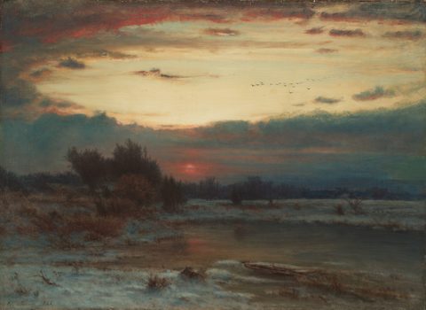 A Winter Sky by George Inness, framed print