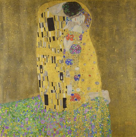 The Kiss by Gustav Klimt, 1907–1908, framed print
