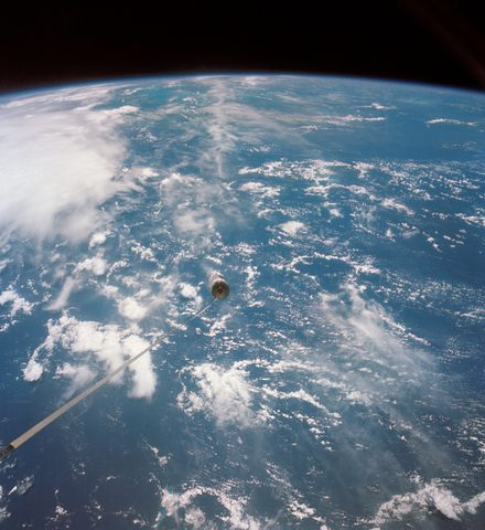 Agena tethered to Gemini 11 by NASA / Gemini 11 crew, framed print
