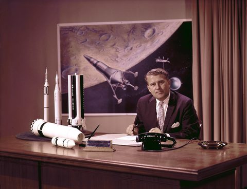 Wernher von Braun at His Desk by NASA / Marshall Space Flight Center, framed print