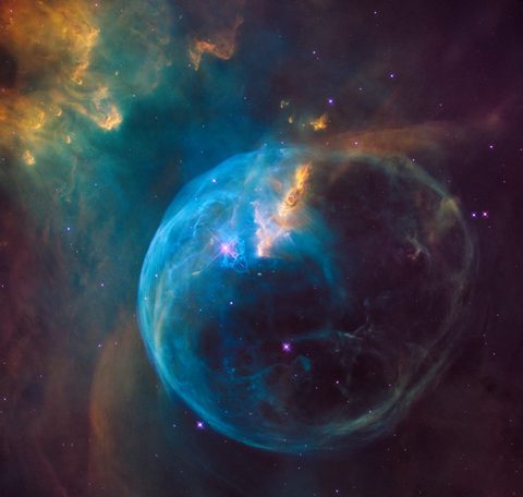 Hubble: the Bubble Nebula by NASA, 2016, framed print