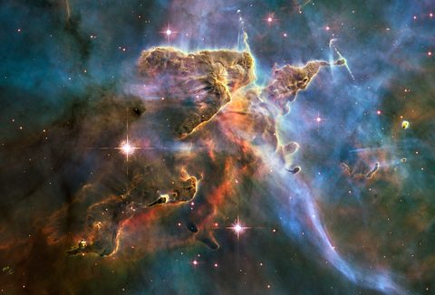 Hubble: the Mystic Mountain in the Carina Nebula by NASA, 2010, framed print