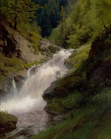 Winona Falls by Hermann Herzog, 1915, framed print