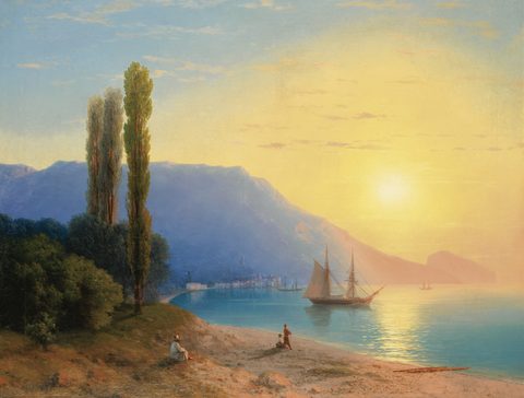 Sunset over Yalta by Ivan Aivazovsky, 1861, framed print