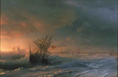 Storm over Yevpatoria by Ivan Aivazovsky, 1861, framed print
