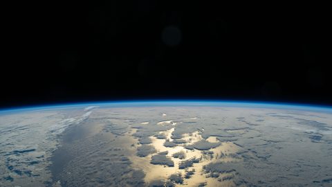 Earth's thin blue atmosphere over the Pacific by NASA, 2026, framed print