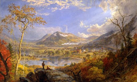 Starrucca Viaduct, Pennsylvania by Jasper Francis Cropsey, 1865, framed print