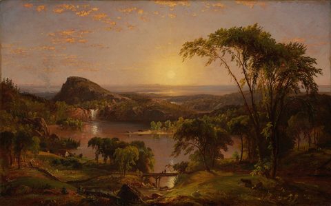 Summer, Lake Ontario by Jasper Francis Cropsey, 1857, framed print