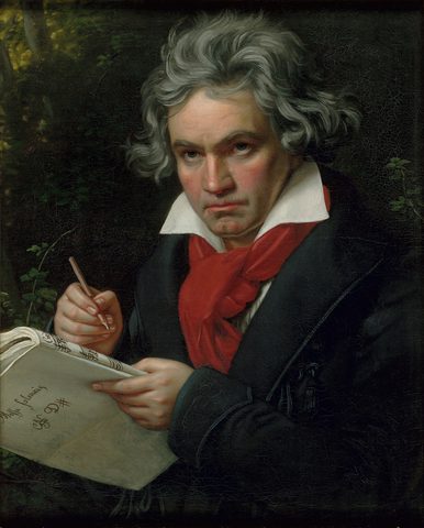 Ludwig van Beethoven by Joseph Karl Stieler, framed print