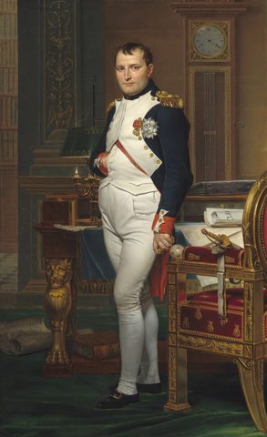 The Emperor Napoleon in His Study at the Tuileries by Jacques-Louis David, framed print