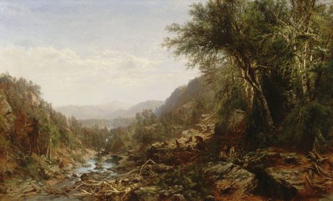 The Adirondacks by James McDougal Hart, 1861, framed print