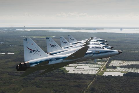 T-38s over Kennedy Space Center