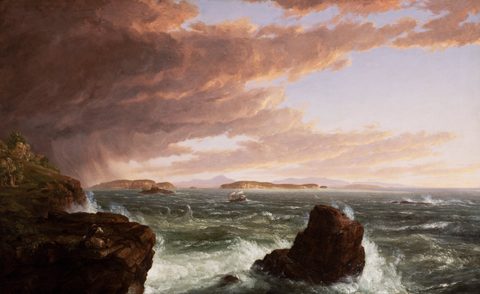 View Across Frenchman's Bay from Mt. Desert Island, After a Squall by Thomas Cole, 1845, framed print