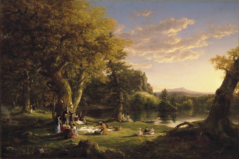 The Pic-Nic by Thomas Cole, 1846, framed print