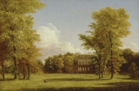 The Van Rensselaer Manor House by Thomas Cole, 1841, framed print