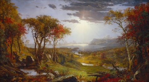 Autumn — On the Hudson River by Jasper Francis Cropsey, 1860, framed print