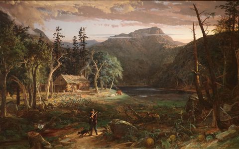 The Backwoods of America by Jasper Francis Cropsey, 1858, framed print